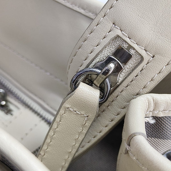 Coated Canvas Top Handle Bag Gray