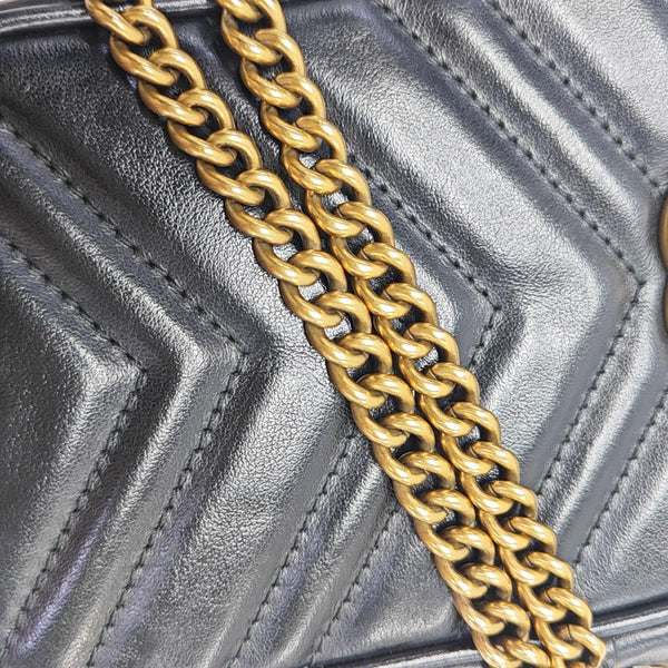 GG Marmont Mini Quilted Calfskin Black