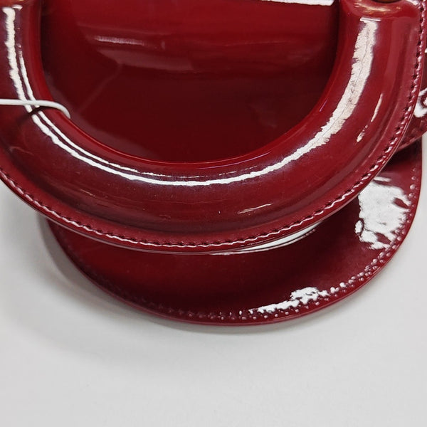 Lady Dior Mini Cannage Patent Leather Red