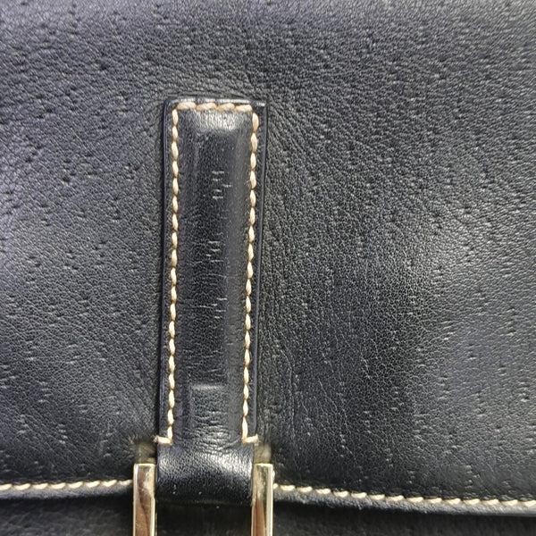 Calfskin Top Handle Bag Black