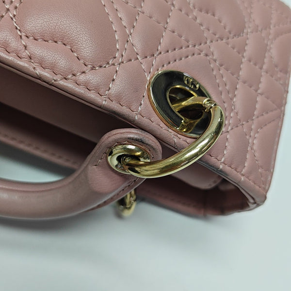Lady D-Joy Super Mini Cannage Lambskin Pink
