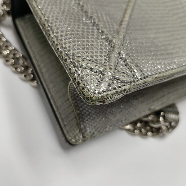 Diorama Small Cannage Calfskin Silver