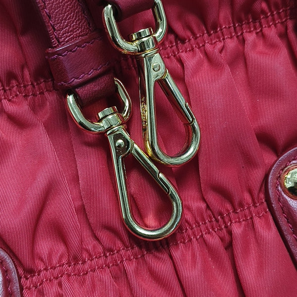 Quilted Nylon Tote Bag Red