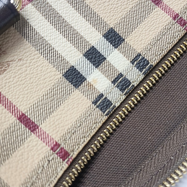 Coated Canvas Top Handle Bag Beige