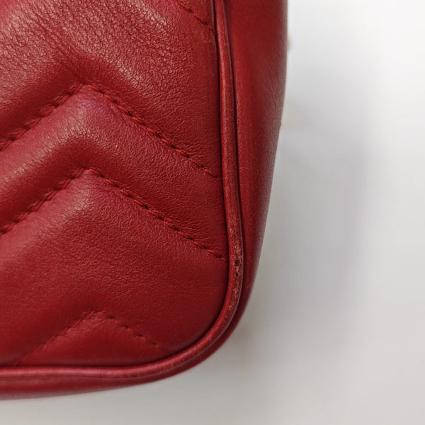 GG Marmont Mini Quilted Calfskin Red