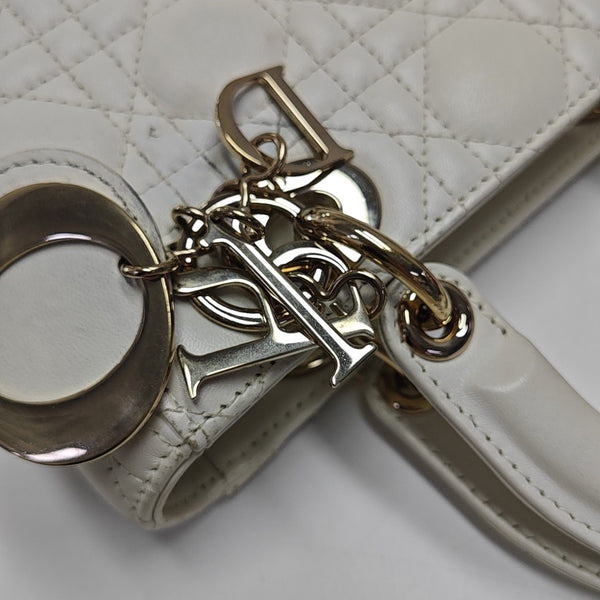 Lady Dior Small Cannage Lambskin White