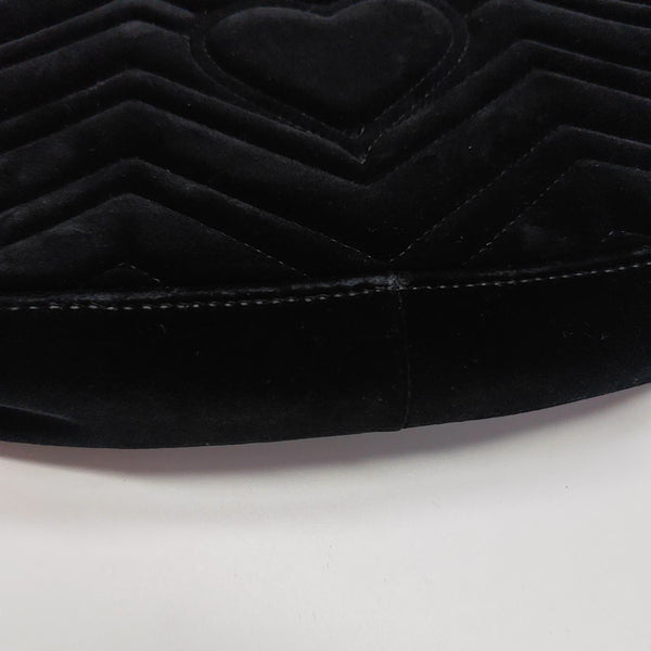 GG Marmont Large Quilted Velvet Black