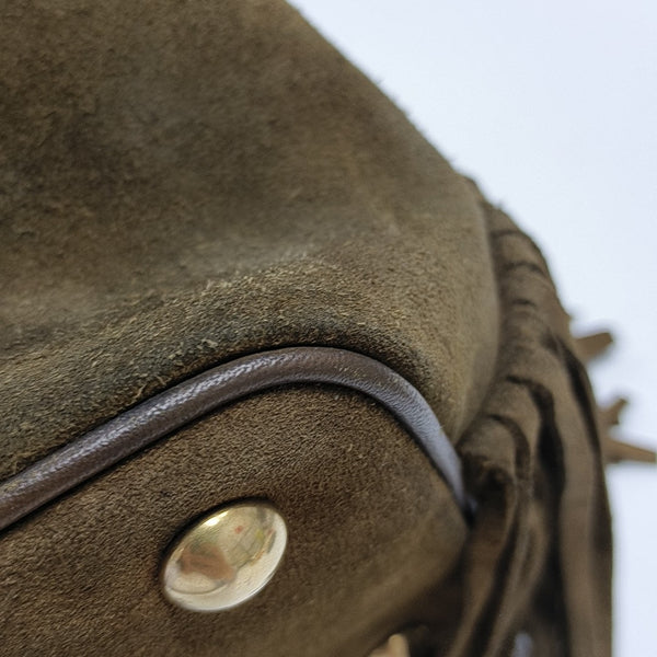 Suede Bucket Bag Brown