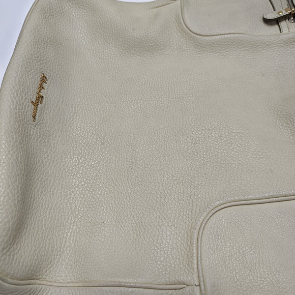 Leather Shoulder Bag White
