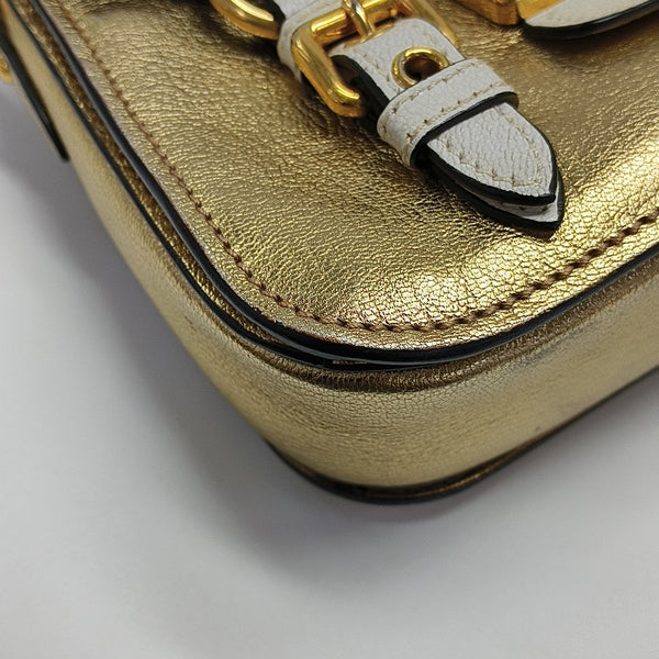 Calfskin Shoulder Bag Gold