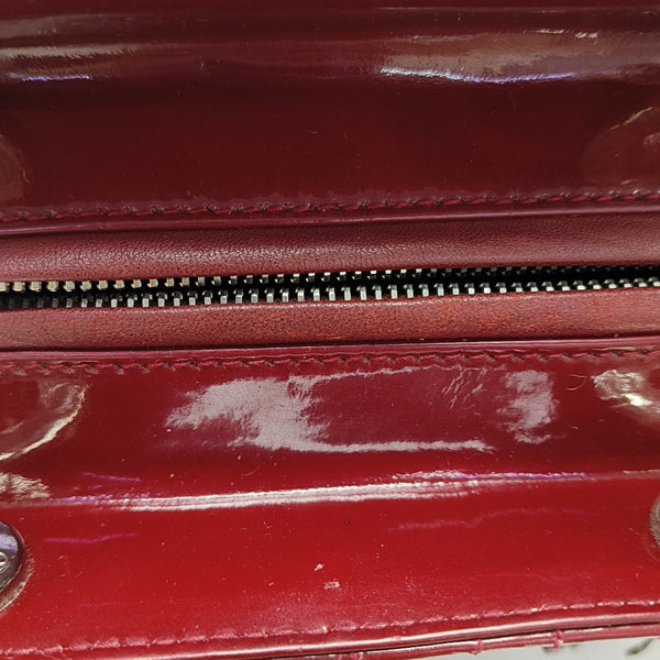 Lady Dior Medium Cannage Patent Leather Red