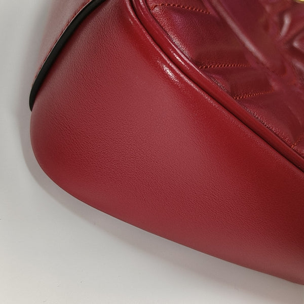 GG Marmont Small Quilted Calfskin Red
