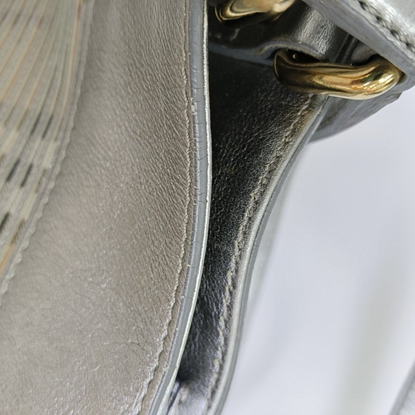 Coated Canvas Tote Bag Silver