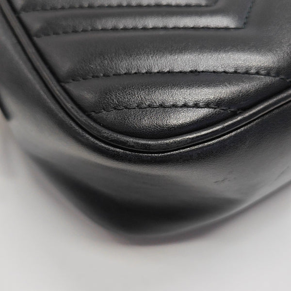 GG Marmont Small Quilted Calfskin Black