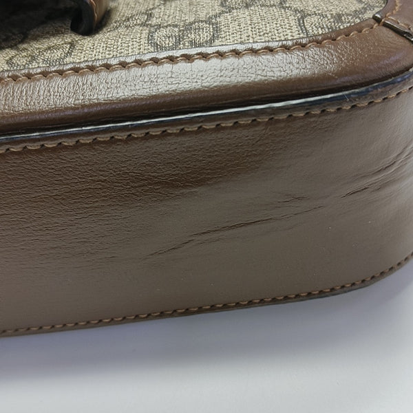 Horsebit 1955 Small Monogram Coated Canvas Black
