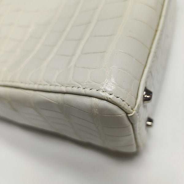 Lady Dior Mini Crocodile White