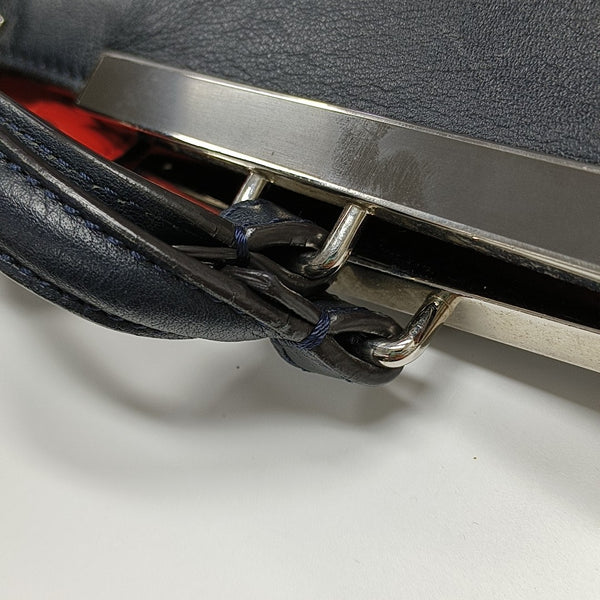 Calfskin Top Handle Bag Blue