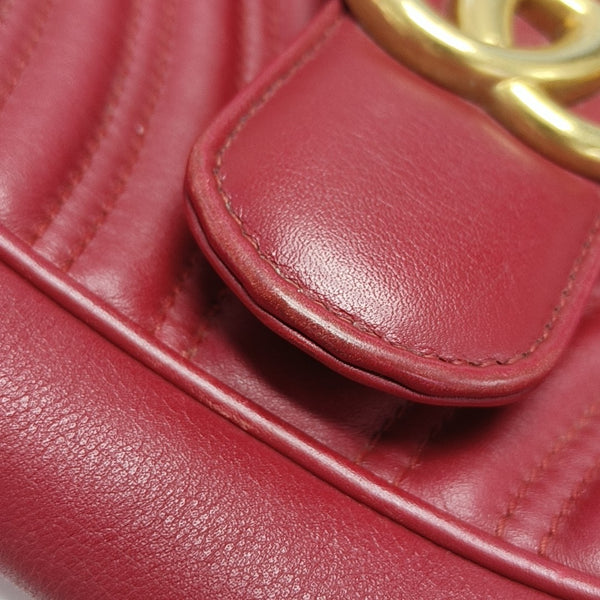 GG Marmont Medium Quilted Calfskin Red