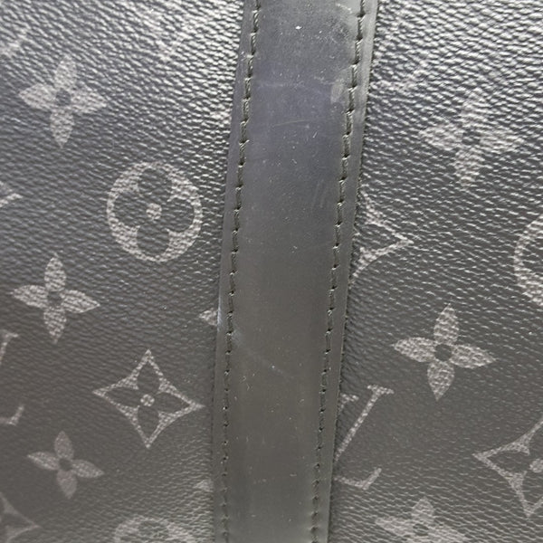 KEEPALL 55 Monogram Coated Canvas Black
