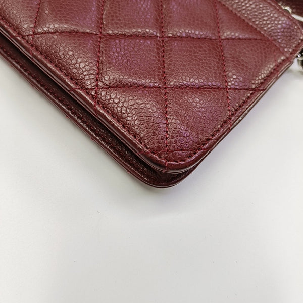 WOC Quilted Grained Calfskin Red