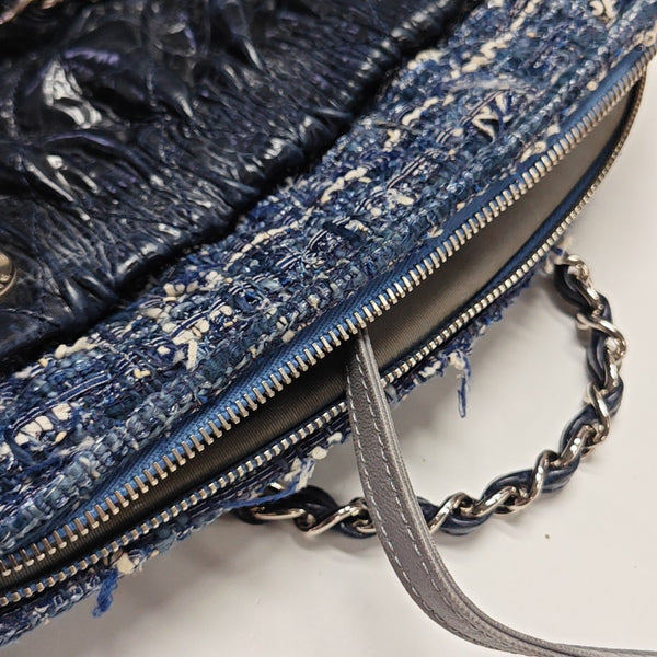 Quilted Calfskin Tote Bag Blue