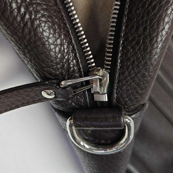 Calfskin Top Handle Bag Brown