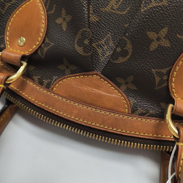 Monogram Coated Canvas Top Handle Bag Brown