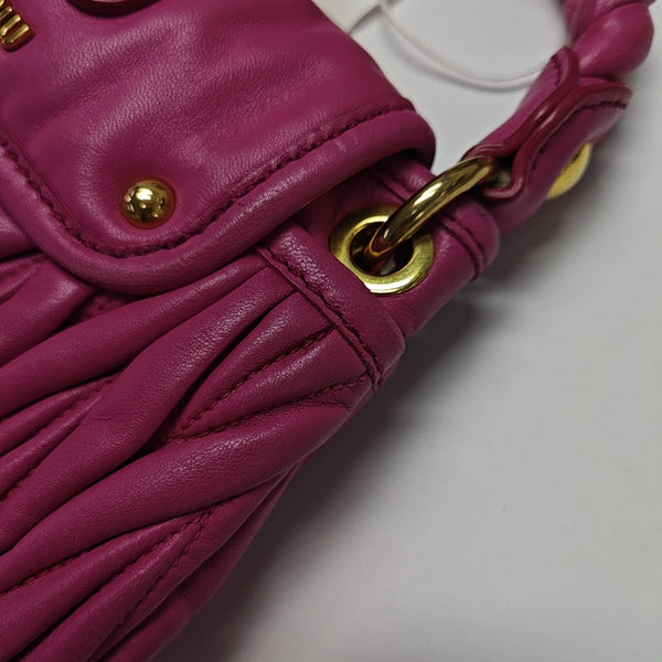 Miu Coffer Quilted Lambskin Pink
