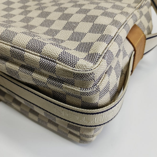 NAVIGLIO Damier Azur Coated Canvas White