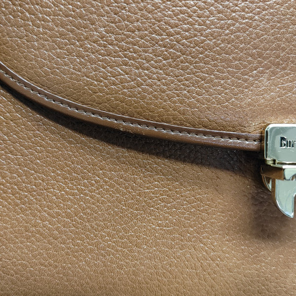Calfskin Top Handle Bag Brown