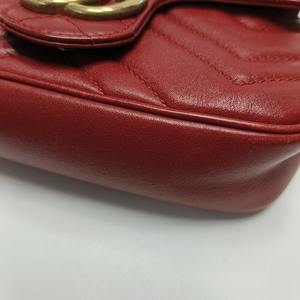 GG Marmont Mini Quilted Calfskin Red