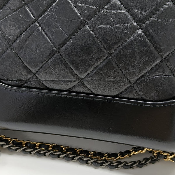GABRIELLE Small Quilted Vintage Calf Black