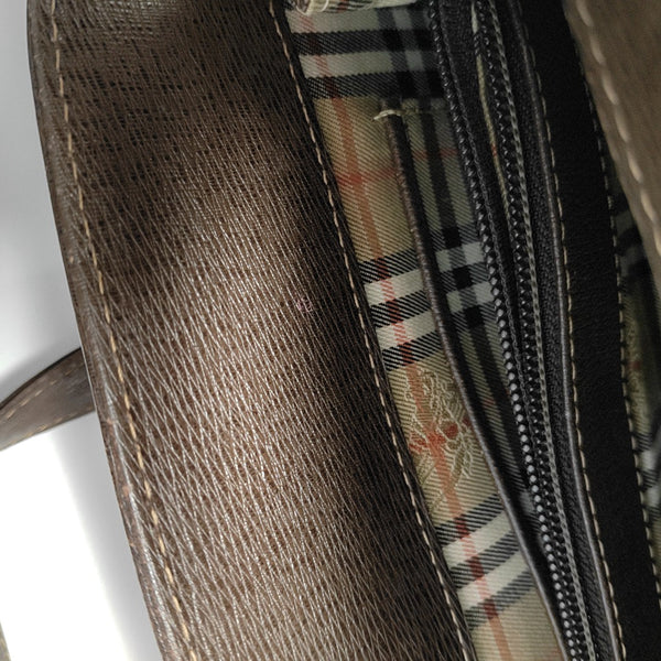 Calfskin Top Handle Bag Brown