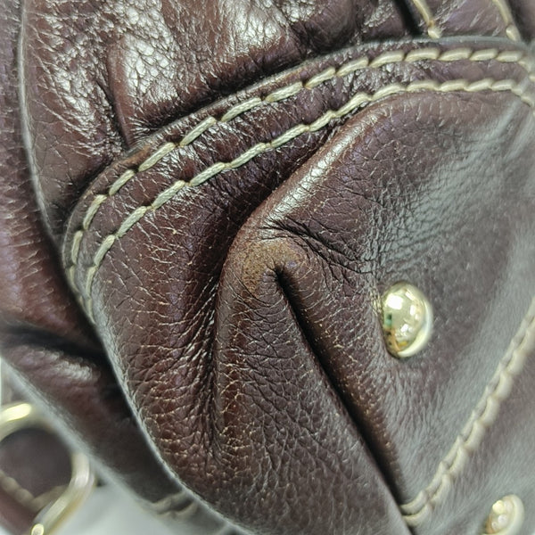 Calfskin Top Handle Bag Brown