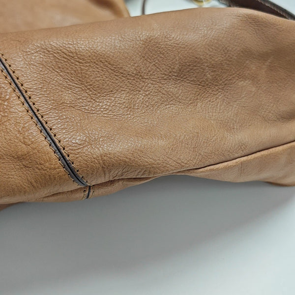 Calfskin Top Handle Bag Brown