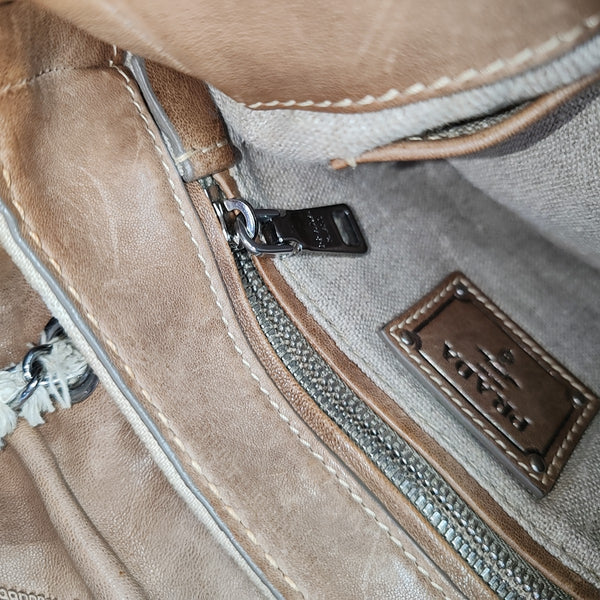 Denim Shoulder Bag Beige