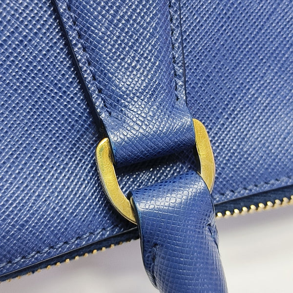 Galleria Large Saffiano Calfskin Blue