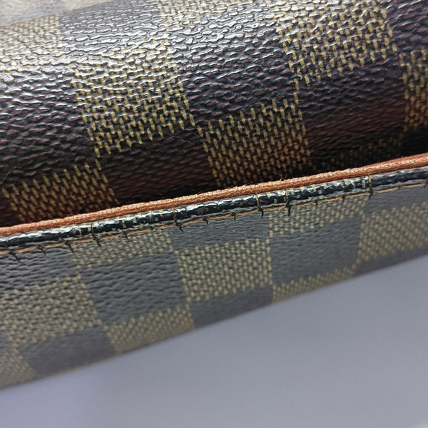 NAVIGLIO Damier Ebene Coated Canvas Brown