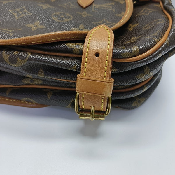 SAUMUR 30 Monogram Coated Canvas Brown