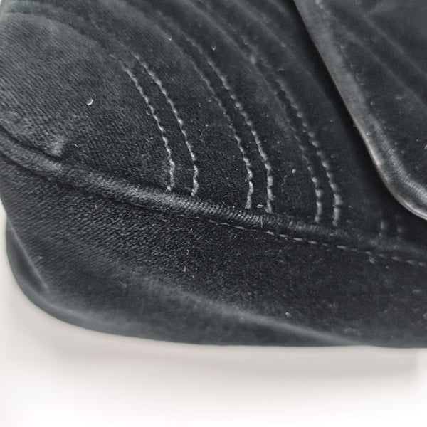 GG Marmont Medium Quilted Velvet Black