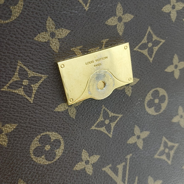 CLUNY MM Monogram Coated Canvas Brown