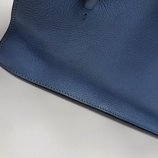 Calfskin Shoulder Bag Blue