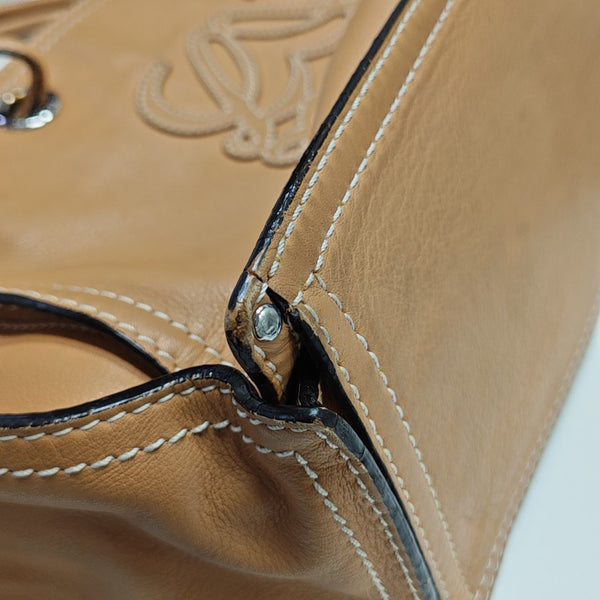 Calfskin Top Handle Bag Brown
