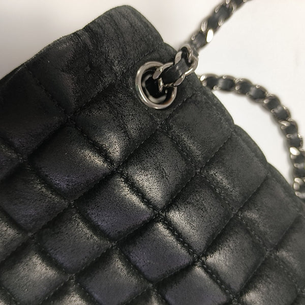 Quilted Calfskin Shoulder Bag Black
