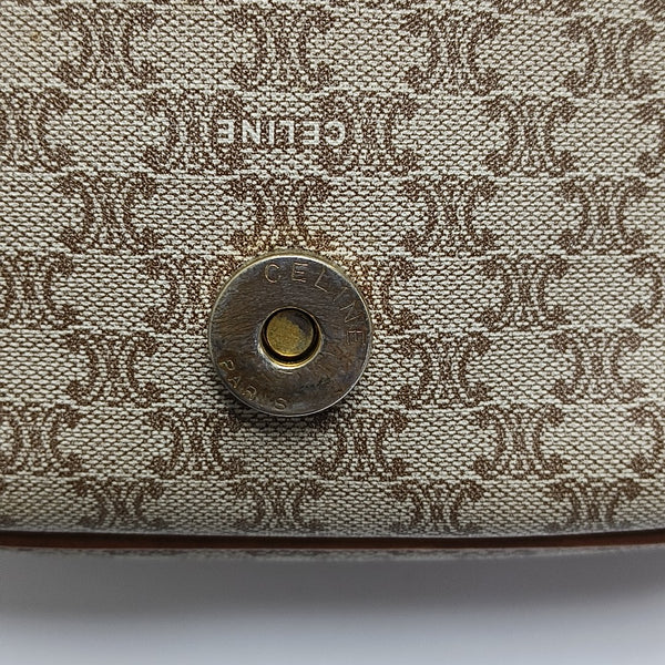 Coated Canvas Crossbody Bag Beige