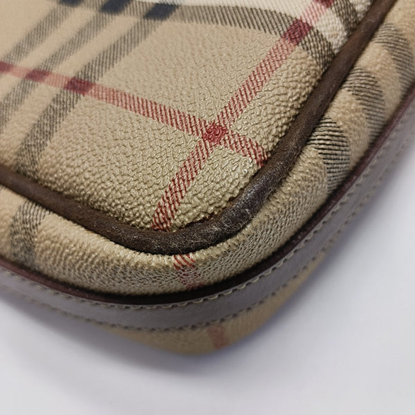 Coated Canvas Shoulder Bag Beige