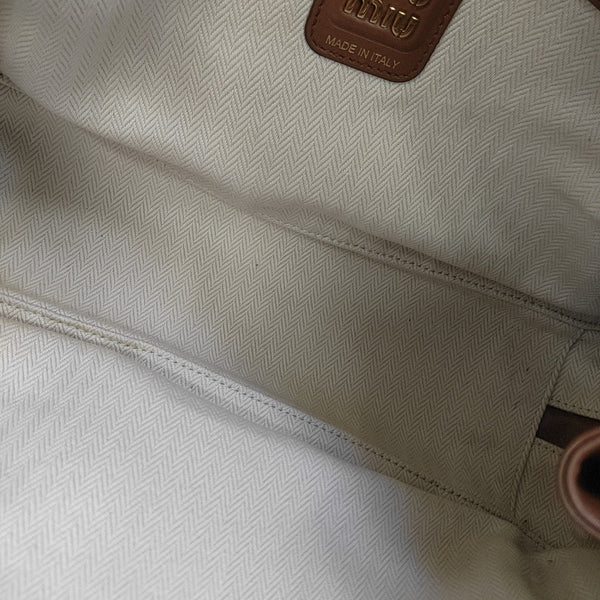 Calfskin Top Handle Bag Brown