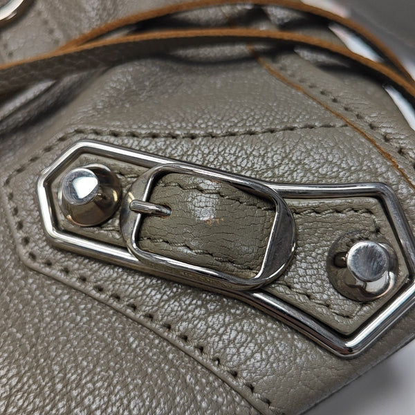 Classic Metallic Edge City Mini Lambskin Gray