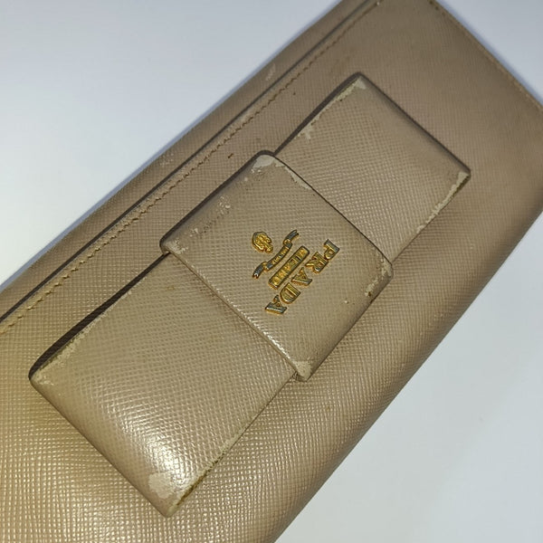 Fiocco Bow Saffiano Calfskin Pink Wallet