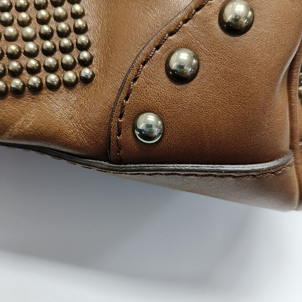 Calfskin Top Handle Bag Brown